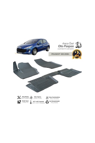 3d Paspas Siyah Peugeot 308 2008+
