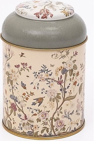 Flora Yellow Desenli Yuvarlak Metal Saklama Kabı, 9 X 11 Cm, 0,6 Lt Desenli