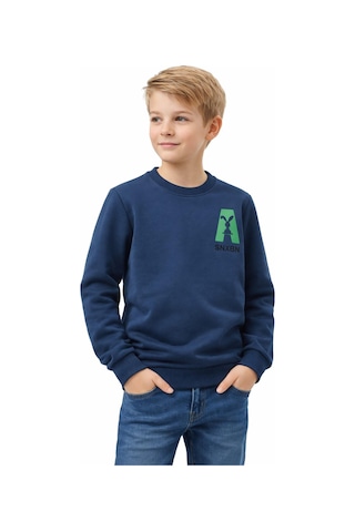 Baglan Erkek Çocuk Önü Baskılı Sweatshirt Bgl-st05234 Petrol