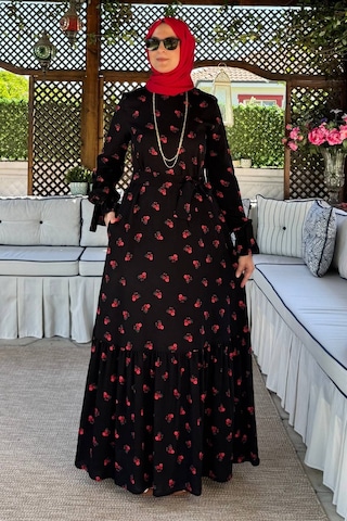 Rabia Şamlı Gül Siyah Elbise Normal