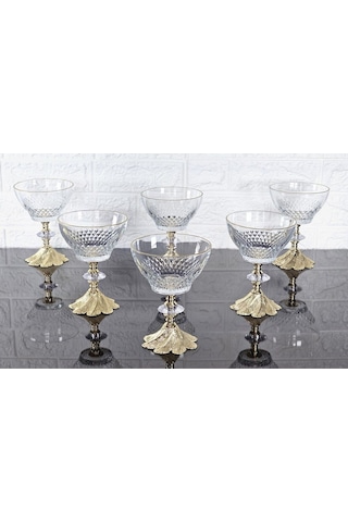 Paşabahçe Serisi Infınıty Kase & Magnolıa Kase & Dondurmalık & Şekerlik Semerkand Gold Döküm Ayaklı Naturel