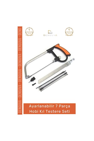 Testere Ahşap Mdf Sunta Cam Kesme Desen Verme Hassas Metal Saplı 7 Parça Hobi Kıl Testere Seti