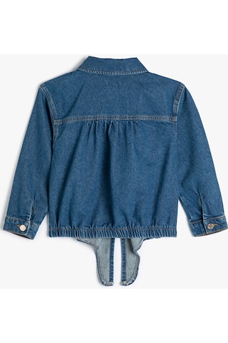 Koton Kot Ceket Önden Bağlamalı Uzun Kollu Pamuklu Orta İndigo 4skg20013ad 4SKG20013ADMID İndigo