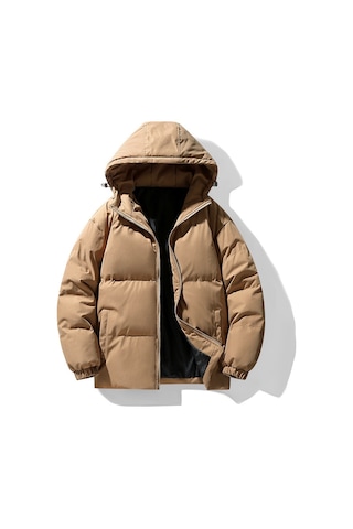 Yeni Kış Erkek Pamuklu Dolgulu Ceket, Kore Tarzı, Kapüşonlu, Kalınlaştırılmış, Sıcak, Modaya Uygun, Pamuklu Dolgulu Ceket, Erkek Giyim Üstü Devetüyü