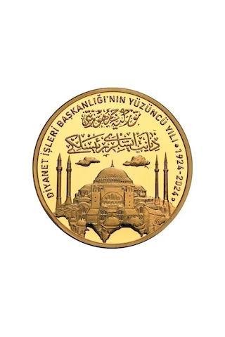 Agakulche Diyanet İşleri Başkanlığı 100.yılı Altın Kaplama Gümüş Sikke Coin