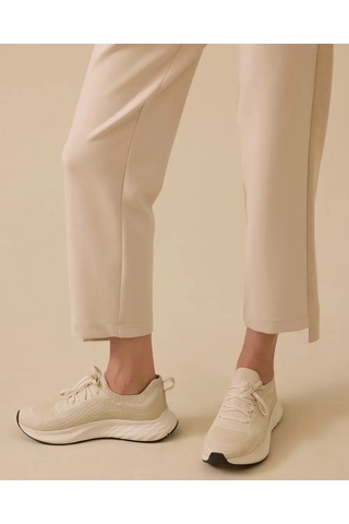 Elastik Bel Süet Detaylı Pantolon Scl Bej