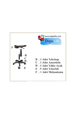 Depolife Yıldız Ayak Amortisör Tekerlek Teleskop Mekanizma Seti
