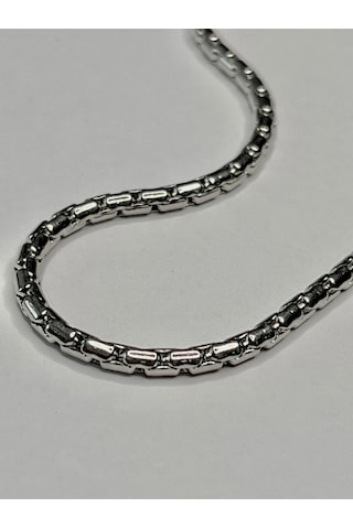 Gümüş Renk Çelik Küp Zincir Kolye - Unisex Box Chain Model 2026 Trend