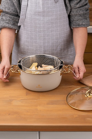 Emsan Retro Emaye Kızartma Tenceresi Bej