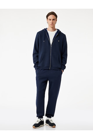 Koton Şardonlu Cep Detaylı Rahat Kesim Beli Lastikli Jogger Spor Eşofman Altı Lacivert 6wam40062nk Lacivert