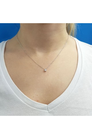 Lova 0,10 Karat Pırlanta Tektaş Kolye - 2040029