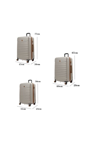 3'lü Valiz Seti Büyük Boy - Orta Boy - Kabin Boy Vizon-taba 1168-hb Vizon