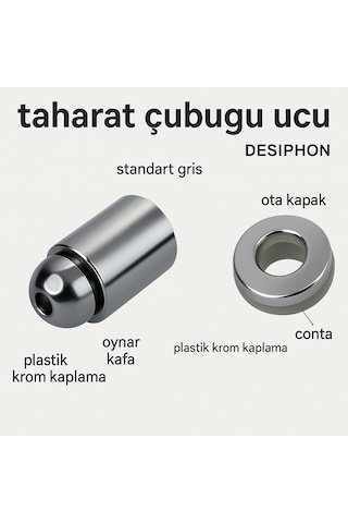 Taharet Çubuğu Uyumlu Plastik Krom Uç Dayanıklı, Şık Ve Kolay M