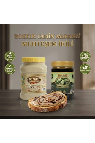 Bozkır Tahin Merkezi Taş Değirmen Beyaz Tahin 935gr - Geleneksel Kozalak Pekmezi 950 Gr Katkısız