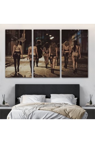 Es10 Özel Tasarım, Dekoratif BaskıSokak Kadınları Tablosu - Street Woman-6554 (50 x 70)