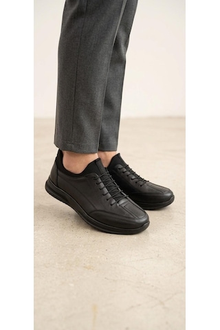 Beren Erkek Hakiki Deri Siyah Esnek Boğazlı Casual Ayakkabı Ortopedik Taban Sneaker Beren Erkek Hakiki Deri Siyah Esnek Boğazlı Casual Ayakkabı Ortopedik Taban Sneaker