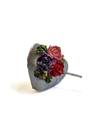 Uretti - Hülya 6683 El Yapımı Kalpli Dekoratif Notluk / Masaüstü Aksesuarı 1 Adet