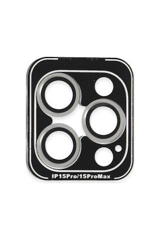 Joko Apple iPhone Uyumlu 15 Pro Max Pvd Metal Kamera Lens - Gümüş Renkli