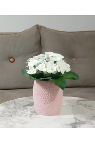 Vazo Dahil,vazo Dahil,vazoda Çiçek,beyaz Yapay Çiçek,vazo Pembe Petek Desenli Poliresin 8x8x15cm Genel