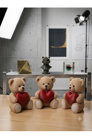 El Yapımı 3d Baskı Teddy Ayıcık Üçlüsü -