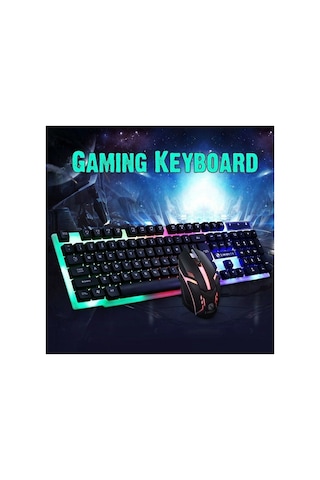 Gaming Set Kablolu Led Işıklı Oyuncu Klavye & Mouse Seti Usb Girişli