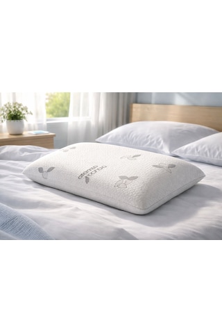 Cottonpure Organik Pamuk Ortopedik Visco Yastık 60x40x13 Cm Hassas Ciltler İçin Beyaz