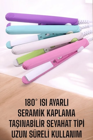 180 C - 332 - Isı Ve Uzun Süre Kalıcı Düzlük Sağlayan Mini - Glblseme - Saç Düzleştirici
