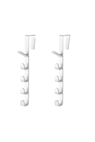 Kapı Arkası Dikey 5 Kancalı Eşya Askısı-al4833 2 Adet Beyaz