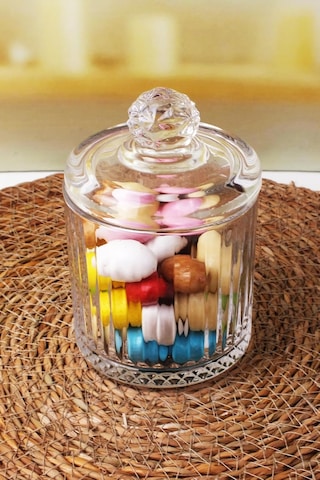 Lexroo Lüx Kristal Büyük Cam Şekerlik & Cam Lokumluk, Kesme Cam Lüx Şekerlik 13cm 7.8cm - 06638 Çok Renkli