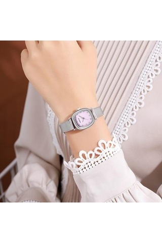 Yingfu Mor Kadın İzle Kadranlı Minimalist Elbise Kol Saati Bayan Kız Moda Takı Doğum Günü Hediyesi/ Mor