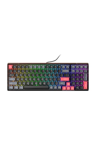 Machenike K600-B100 Lite Kablolu Brown Switch RGB İngilizce Oyuncu Klavye