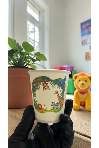 Hayvan-orman-amazon-zoo Doğumgünü Parti Temalı Tek Kullanımlık 7 Oz 100 Adet Karton Bardak