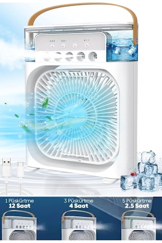 Ayarlanabilir Kademe Ve Dereceli Taşınabilir Ev Ofis 600ml Nemlendiricili Buharlı Fan