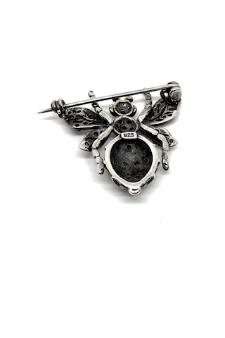 Oya Silver Gümüş Arı Broş-doğanın Mücevherleri Koleksiyonu Ms2001 Siyah