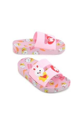 Gezer Rabbit Kız Çocuk Yazlık Airblow Islak Zemine Uygun Rahat Taban Ev Banyo Havuz Plaj Günlük Terl PEMBE