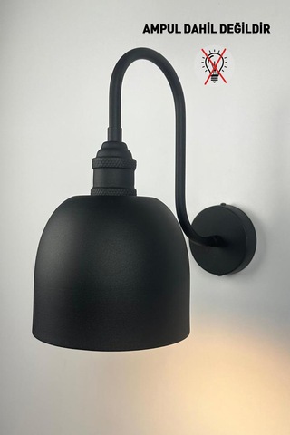 Nolvo Siyah Renk Aplik Tekli Duvar Lambası Salon Koridor Restoran Dekoratif Aplikleri Siyah
