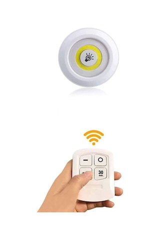 Uzaktan Kumandalı Yapışkanlı Kablosuz Pilli Led 3 Lü Spot Lamba Koridor Mutfak Tezgah Dekoratif Diğer
