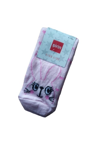 Şirin Çorap 12 Çift Şirin Kız Çocuk Çorabı Desenli Kız Çocuk Çorap 1503 Karışık Renk