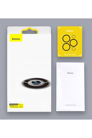 Baseus iPhone 12 Pro 6.1 3D Full Kaplama Kamera Koruyucu Cam 2 Adet