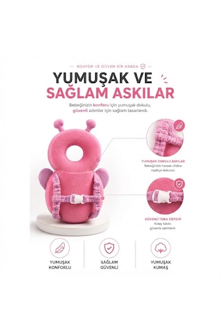 İlk Adım Güvenlik Yastığı Bebek Kafa Koruma Boyun Destek Minderi Kelebek