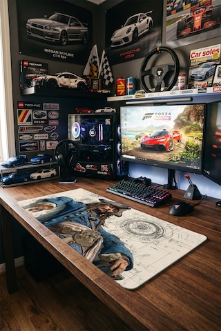 Jack Sparrow Pirates Of The Caribbean Blueprint 40x90 Cm Oyuncu Mousepad Kaymaz Taban Büyük Boy Mousepad
