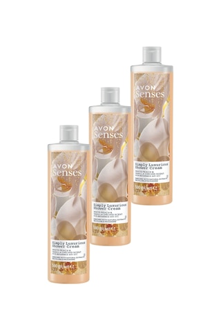 Avon Senses Simply Luxurious Beyaz Şeftali ve Vanilya Kokulu Krem Duş Jeli 3 x 500 ML