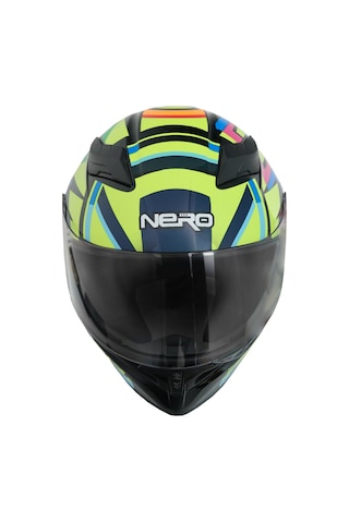 Gp Nero Mks003-bb5ny Güneş Vizörlü Şeffaf Full Face Motosiklet Kaskı Siyah Sarı Mavi