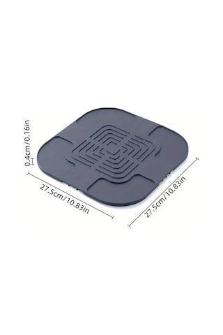 Honeybeeshop Bej 10.8" Kare Silikon Air Fritöz Altlığı Yeniden Kullanılabilir Yapışmaz