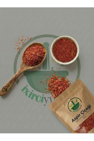 İxirciyusuf Aspir Çiçeği Yerli Safran Boyacı Safranı Safflower Carthamus Tinctorius Doğal Kurutulmuş 50 G