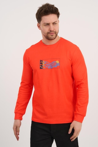 Alexander Gardi Alexandergardı Bisiklet Yaka Baskılı Uzun Kollu Sweatshirt E25-724a Turuncu