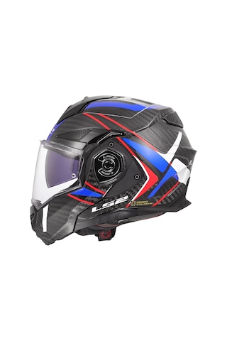 Ls2 Advant X Karbon Future II Karbon Modüler Kask Mavi - Kırmızı - Siyah