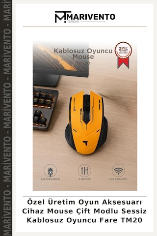 Özel Üretim Oyun Aksesuarı Cihaz Mouse Çift Modlu Sessiz Kablosuz Oyuncu Fare Tm20