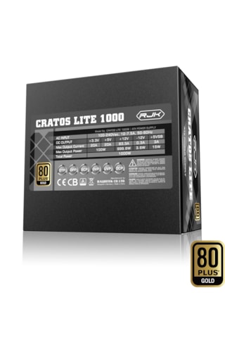 Raijintek Cratos Lite 1000w 80+ Gold Atx 3.1 Pcıe 5.1 Siyah Güç Kaynağı 0r30b00036