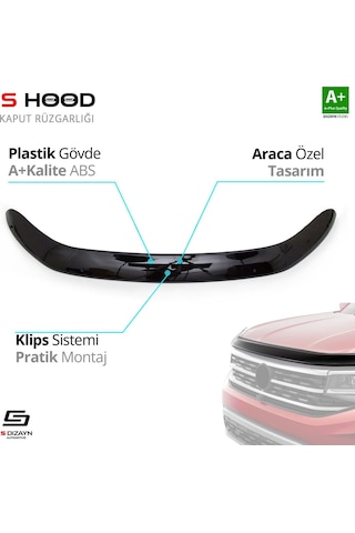 S-dizayn Ford Ranger Abs Plastik Kaput Rüzgarlığı 2011-2015 A+kalite